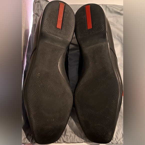 416. Men’s Prada Vintage Black Leather Oxford Lace-up Dress Shoe with Dust Bag - Picture 10 of 16